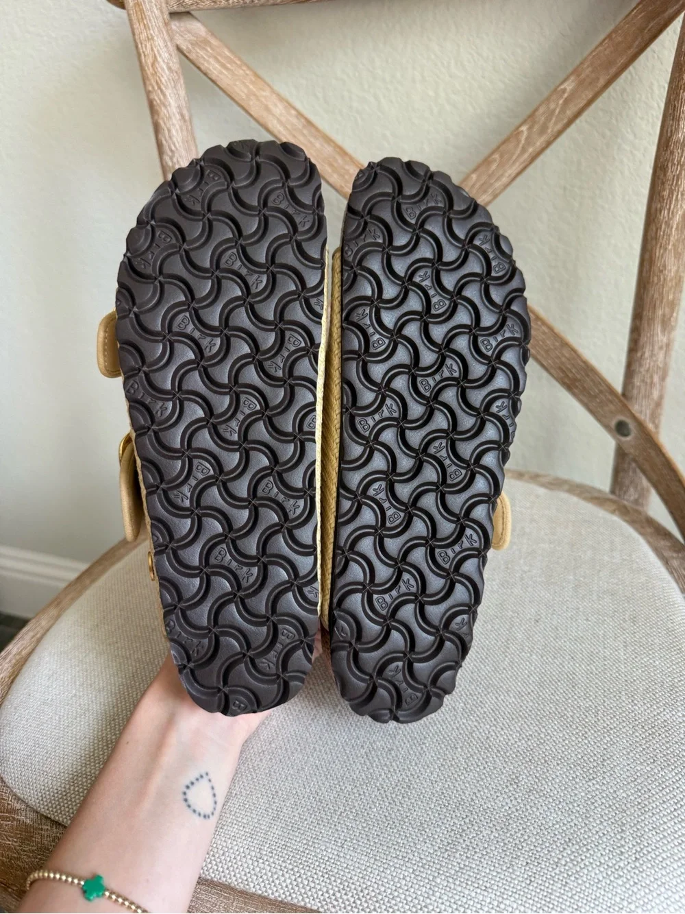 Birkenstock Arizona Raffia Big Buckle Sandals - Picture 7 of 7